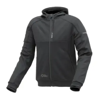 001402665_ZIPLINE_BLACK_01 Felpa Tucano Urbano con Cappuccio da Moto, certificata CE - Classe A