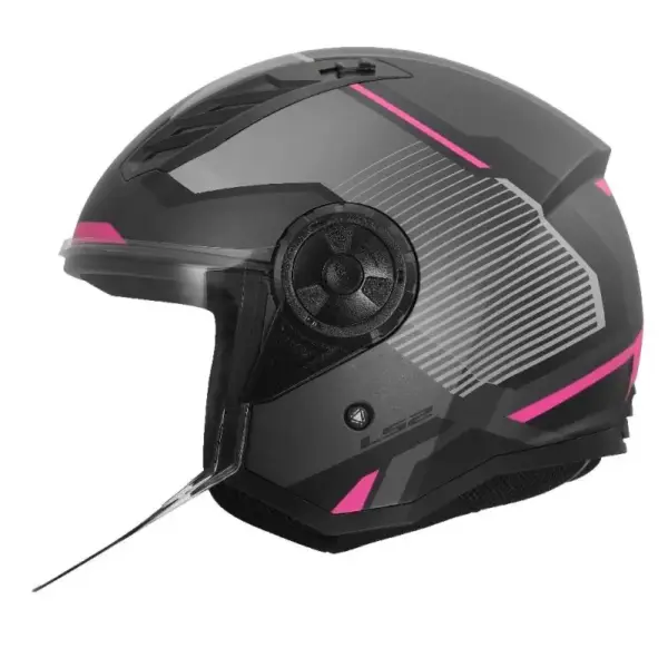 Casco Moto Jet LS2 OF616 Airflow II Solar Grigio Rosa