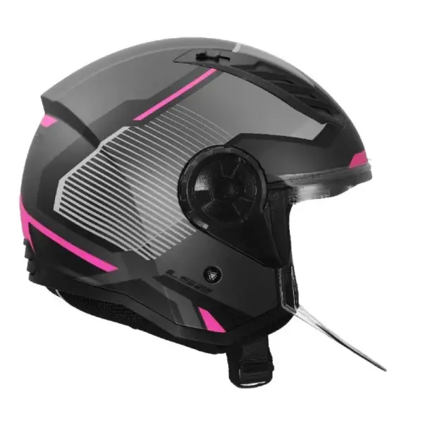 Casco Moto Jet LS2 OF616 Airflow II Solar Grigio Rosa